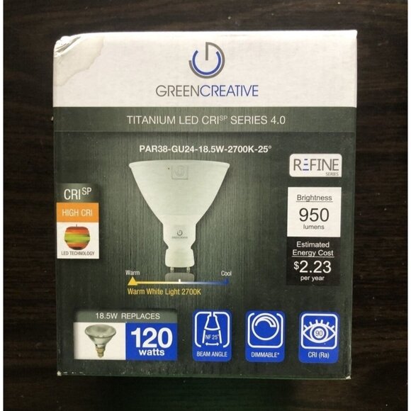 3 For $6 Green Creative Titanium LED PAR38-GU24-18.5W-2700K-25 950 Lumens - Picture 1 of 2